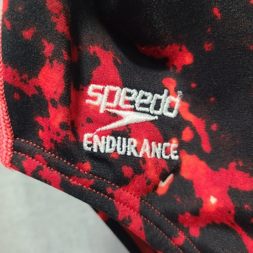 Speedo Red Black White Endurance‎ Swimsuit Womens L? Used